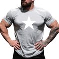 thumbnail image 1 of TSADFHJI Débardeurs pour Hommes Pack Automne T-Shirt à Manches Courtes Col Rond Imprimé Étoile Mode Simple TG Gris Clair, 1 of 4