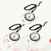 3-Pack Outdoor Multi-Purpose Clear Compass Set with Scale, Direction Indicator and Lanyard for Hiking Camping Navigation