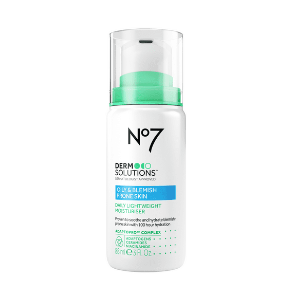 No7 Derm Solutions Lightweight Hydrating Facial Moisturizer, for Normal to Oily & Sensitive Skin, 3oz