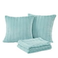thumbnail image 6 of Home Soft Things Plush Faux Fur Throw & 2 Pillow Covers Set - Pastel Turquoise - 50"x60"/18"x18", 6 of 9