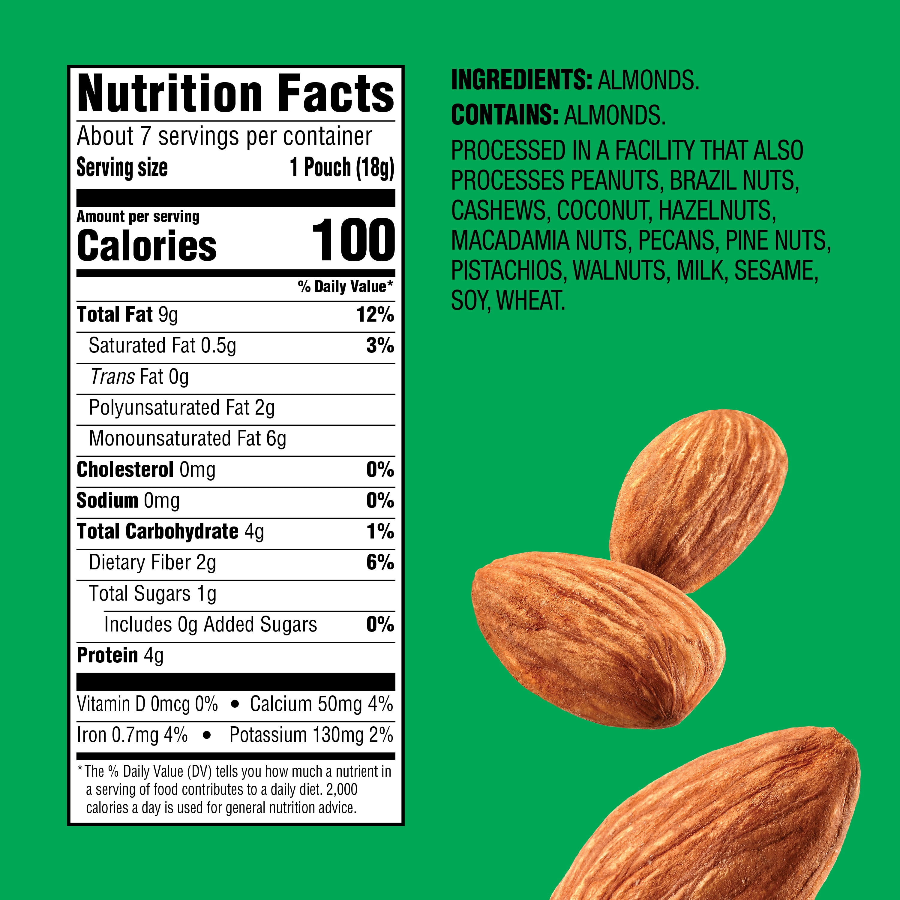 Emerald Nuts Dry Roasted Almonds & Whole Almonds, 100-Calorie Individual Packs, 7 CT Each (Variety Pack)