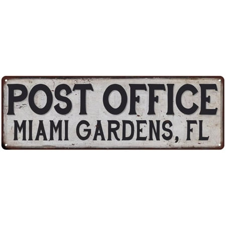 Miami Gardens Fl Post Office Personalized Metal Sign Vintage 6x18
