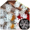 thumbnail image 2 of Uutvmp 4.33 Inch Glitter Snowflake Ornaments Set, Mini Christmas Tree Hanging Plastic Decoration, Xmas Party Wedding Anniversary Window Door Home Accessories, 6Pcs, 2 of 7