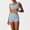 Blue(Sports Bra + Shorts), variant on Womens 2 Piece Workout Sets Seamless Color Block Sports Bra Scrunch Butt Lifting High Waist Leggings Gym Set