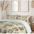 thumbnail image 6 of Ambesonne Nautical Duvet Cover Sets, Pirate Map Along Skull, 2-King, Beige and Brown, 6 of 7