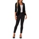 thumbnail image 2 of CHAQUETA BLAZER CLÁSICA ABIERTO INSPIRAR CHIC PARA MUJER CON COLLAR DRAPEADO Y MANGAS 3/4 CON VOLANTES, EXTERIORES, TAMAÑO L, NEGRO, 2 of 6
