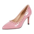 thumbnail image 6 of Stylago Women's Closed Toe High Heels Pointed Toe Wedding Pumps Shoes Ladies Leather Formal Work Dress Stiletto for Business Pink Size 7, 6 of 7