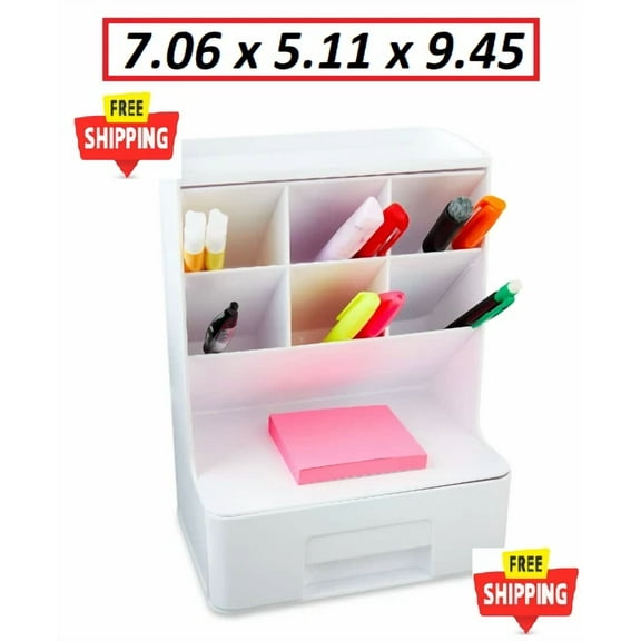 Plastic Organizer Tall Plastic Desktop Organizer White