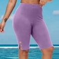 thumbnail image 5 of Busydd Leggings for Women Plus Size L-5XL Stretchy Slim Workout Leggings Solid Color Button Knee Length Gym Shorts Trendy Casual Slit Hem Running Yoga Shorts XXXXL, 5 of 9