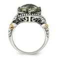 thumbnail image 2 of Auriga 925 Sterling Silver and Gold Green Quartz Engagement Ring Size 6 for Women, 2 of 6
