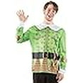 thumbnail image 3 of Faux Real Men's Christmas Elf, Green/Red, Medium, 3 of 4