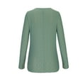 thumbnail image 5 of WREESH Womens Fashion Slim Blouses Lightweight Breathable Shirts V Neck Solid Color Pullover Long Sleeve Tops Button Casual T-Shirt Top Blouse Green, 5 of 6