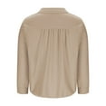 thumbnail image 6 of Bovxnpu 3/4 Length Sleeve Womens Tops, Cotton Dressy Casual Blouses for Women, Women's Cotton And Linen Button Pocket Shirt Jacket T-shirt Home Casual T-shirt XL, 6 of 7