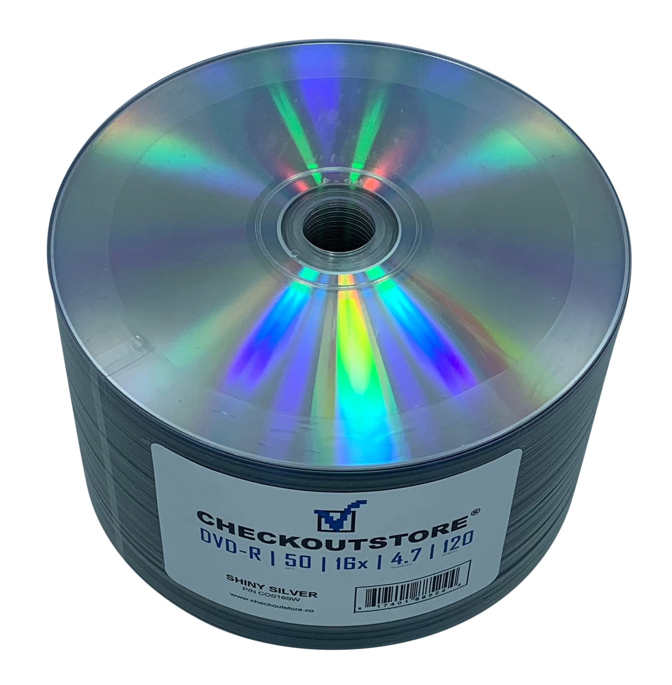 (200) CheckOutStore Premium 16x DVD-R 4.7GB in Tape Wrap (Shiny Silver)