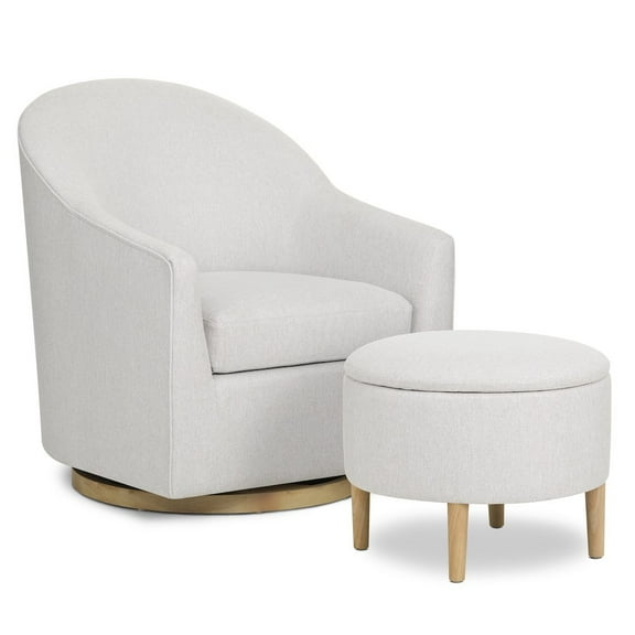 Evolur Luna Swivel Glider & Ottoman, Taupe