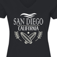 thumbnail image 4 of Inktastic San Diego California Cute Surfing Women's V-Neck T-Shirt, 4 of 5