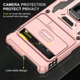 thumbnail image 3 of Case for Google Pixel 7A, Sliding Lens Camera Cover Protection Ring Kickstand Compatible with Magnetic Car Mount Military Grade Hybrid Rugged PC Soft TPU Shockproof Case,Rosegold, 3 of 7