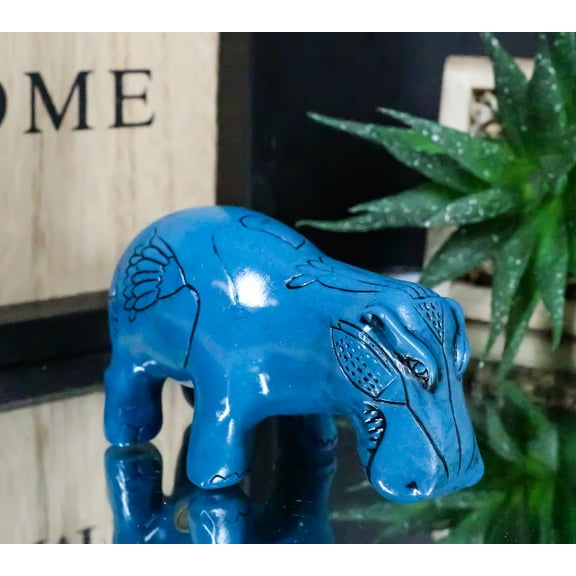 Ebros Small Egyptian Goddess Taweret Statue 3"Long Blue Nile River Hippopotamus