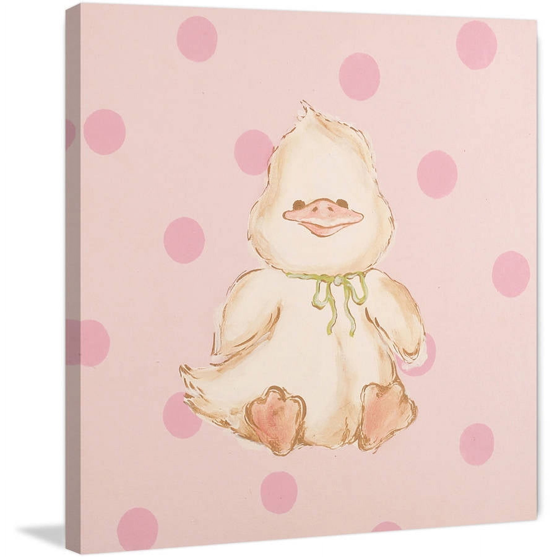 Marmont Hill "Snuggly Duck" by Reesa Qualia Painting Print on Wrapped Canvas