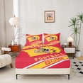 thumbnail image 3 of Erosebridal American Football Bed Sheets Twin, Soccer Sports Bedding Twin Size, Red Orange, Kansas, 3 Pieces (Top Sheet, Fitted Sheet, Pillowcase), 3 of 6