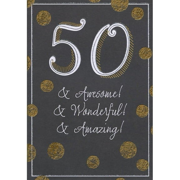 Designer Greetings Awesome, Wonderful, Amazing Age 50 / 50th Birthday Card