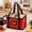 Red, variant on Insulated Reusable Grocery Bag, Thermal Cooler Tote with Zipper Closure for Food Transport, Shopping, Travel and Outdoor Use(Black,28X20X17cm)