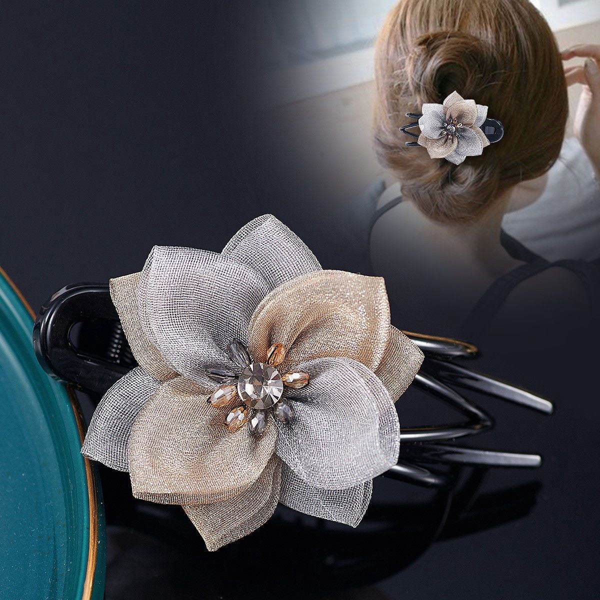 EKE Women’s Hair Clip Vintage Retro Back-Wear Elegant Hair Accessory with Fashion Texture
