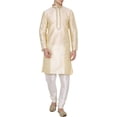 thumbnail image 1 of Royal Kurta Mens Silk Blend Garland Embroidery Kurta Churidar (38, Beige), 1 of 1