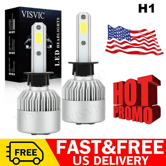 H1 LED Headlight High Beam or Low Beam Bulbs Conversion Kit Super Bright 6000K