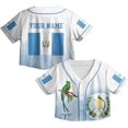 thumbnail image 3 of Lotusprinthandmade Personalized Guatemala Flag Crop Top Baseball Jersey for Women XS-XL Multicolor, 3 of 7