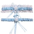 thumbnail image 3 of Bridal Wedding Garter Lace Ribbon Flower Garters Decorations for Bride and Bridesmaid (Blue), 3 of 8