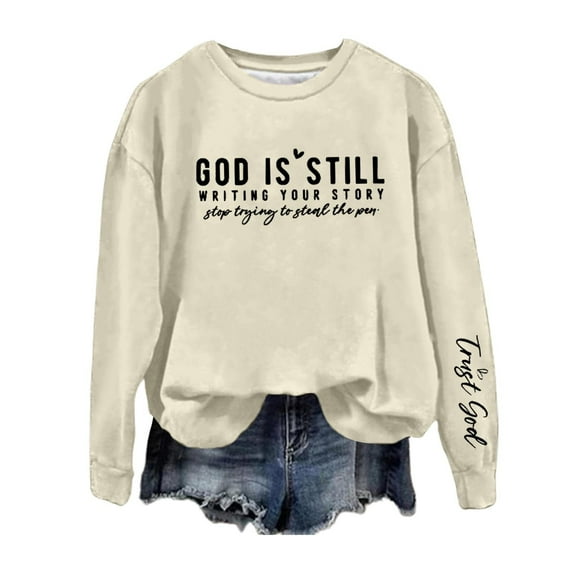 Pohista Women's Shirts Long Sleeve Spring Shirts Womens Blouses Spring Trendy Pullover Sweatshirts