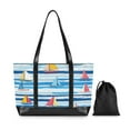 thumbnail image 7 of FORMRS Canvas Laptop Tote Bag for Women with 15.6" Computer Compartments Shoulder Handbag, Yellow Sailboats, 7 of 7