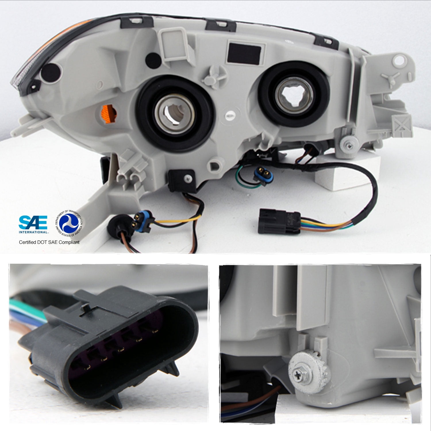 AKKON - For Chevy Malibu OE Replacement Black Bezel Headlights Driver/Passenger Head Lamps Pair New