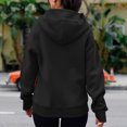 thumbnail image 4 of Sudadera con capucha de manga larga para mujer con bolsillos Sudadera extragrande Ropa deportiva cómoda para otoño, 4 of 6