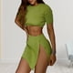 thumbnail image 5 of Señoras Bodycon Top Minifalda Color sólido Manga corta Top Falda Traje de vacaciones Hugtrwg Para estrenar, 5 of 7