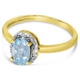 thumbnail image 3 of 14k Yellow Gold Oval Aquamarine And Diamond Ring, 3 of 6