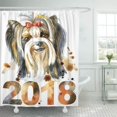 thumbnail image 1 of ABPHQTO Acuarela animal perro Yorkie en blanco dulce mascota símbolo el año bebé hermosa cortina de ducha de baño 165x180 cm ABPHQTO PKNMT66x72Shower-338, 1 of 2