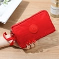 thumbnail image 3 of Lady‘s Zipper Purse Wristband Wallet with 3 Main Pocket 16.5*10*5cm Canvas Handbag for Cell Phone Banknote Coin Solid, 3 of 7
