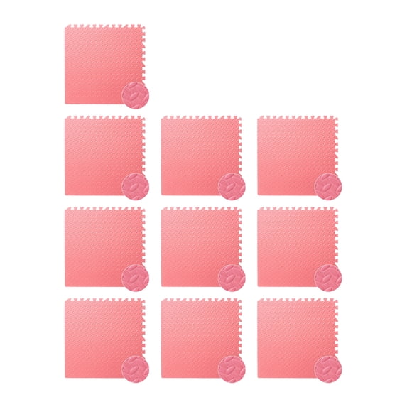 Mightlink 10Pcs Sports Mat Shatter-resistant Leaf Veins Solid Color Gym Home Protective Flooring Yoga Mat Daily Use