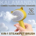 thumbnail image 4 of Steamy Cat Brush, Upgraded 4 in 1 Multifunctional Cat Steamer Brush, Rubber Pet Misting Brush with Release Button, Dog Comb with Cleanser for Indoor Kittens Small Animals(Yellow), 4 of 7