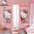 thumbnail image 3 of Sanrio Hello Kitty gatito de dibujos animados cortinas opacas hogar habitación estilo princesa dormitorio acabado cortina tapiz de tela, 3 of 5