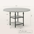 thumbnail image 2 of DSstyles DSstyles 47-Inch Round Dining Table for 4 with 1.59-Inch Thick Board, Kitchen Table, Dinner Table with Storage Shelves & Roman Metal Legs for Dining Room,Kitchen,Living Room (Table Only), 2 of 9