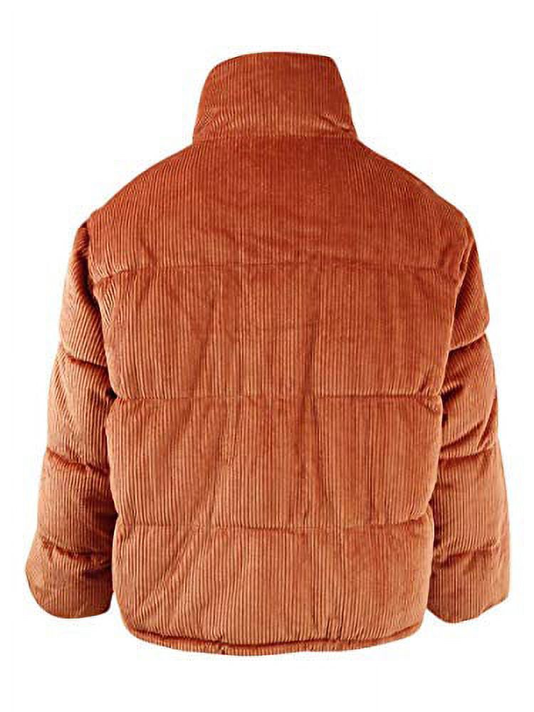 Collection B Juniors' Cropped Corduroy Puffer Coat Ocre Size Medium - image 2 of 2