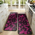thumbnail image 4 of Kitchen Rugs Sets Of 2,Black Pink Butterfly Pattern Anti Fatigue Kitchen Mat Rugs Non Slip Washable,Decorative Kitchen Floor Mats for Kitchen,Sink,Laundry,17"x47"+17"x47", 4 of 5