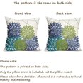 thumbnail image 2 of Green Navy Blue Pillow Covers 18x18 Inch, Sage Green Dahlia Flower Print Throw Pillow Covers Outdoor Decor Linen Cushion Case for Home Living Room Sofa Couch Bed, Set of 2, 2 of 6