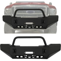 KOJEM Front Bumper Compatible with 1999-2004 Ford F250 F350 Super Duty W/Bull Bar Steel Powder Coated Black