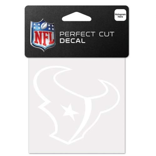 Wincraft Nfl Houston Texans 4X4 Calcomanía Blanca De Corte Perfecto, Talla Única, Color Del Equipo