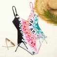 thumbnail image 5 of 2025 Swimsuits CALAFEBILA Women One-Piece Swimwear Tie Dyed Sling Sport Yoga Halter Retro Summer Mother's Day Bikini, 5 of 8