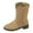 Khaki, variant on Fall Winter Vintage Mid Calf Boots for Women Suede Chunky Low Heel Wide Calf Cowboy Riding Tall Boots